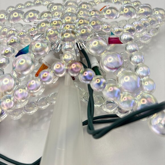 Light Up Star Christmas Tree Topper Bubble Style Iridescent Holiday Decor - Picture 5 of 8